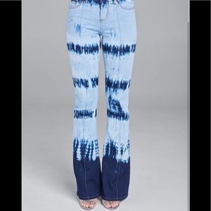 Tye dye flare leg jeans